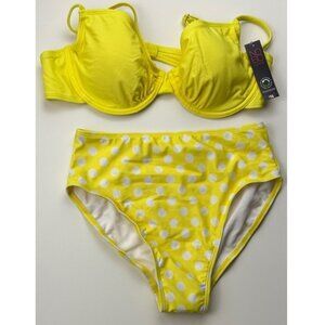 Polka Dot Bikini Set - No Boundaries Top Sz XL; George Bottoms Sz XL (14/16)